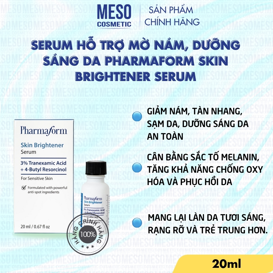 Serum hỗ trợ mờ nám, dưỡng sáng da Pharmaform Skin Brightener Serum